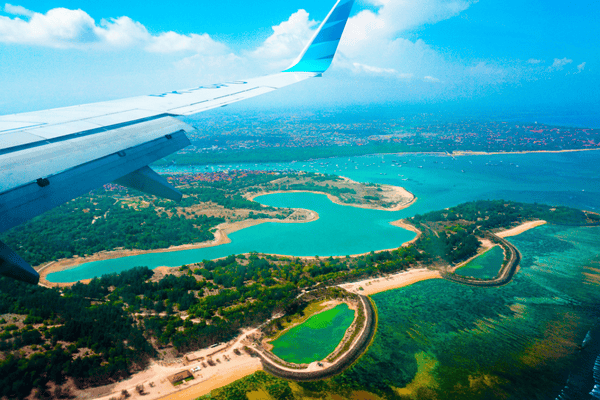 denpasar, bali view from the plane