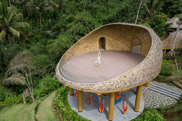 woman doing yoga in Bali