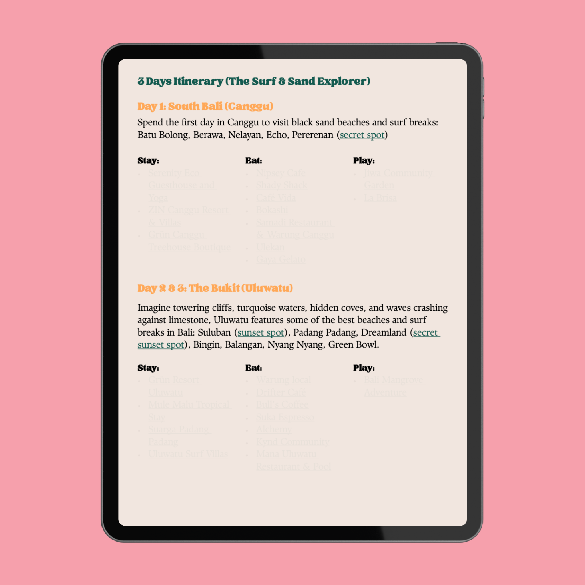 BALI TRAVEL E-GUIDE